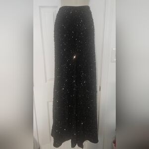 Black Sequin Maxi Skirt